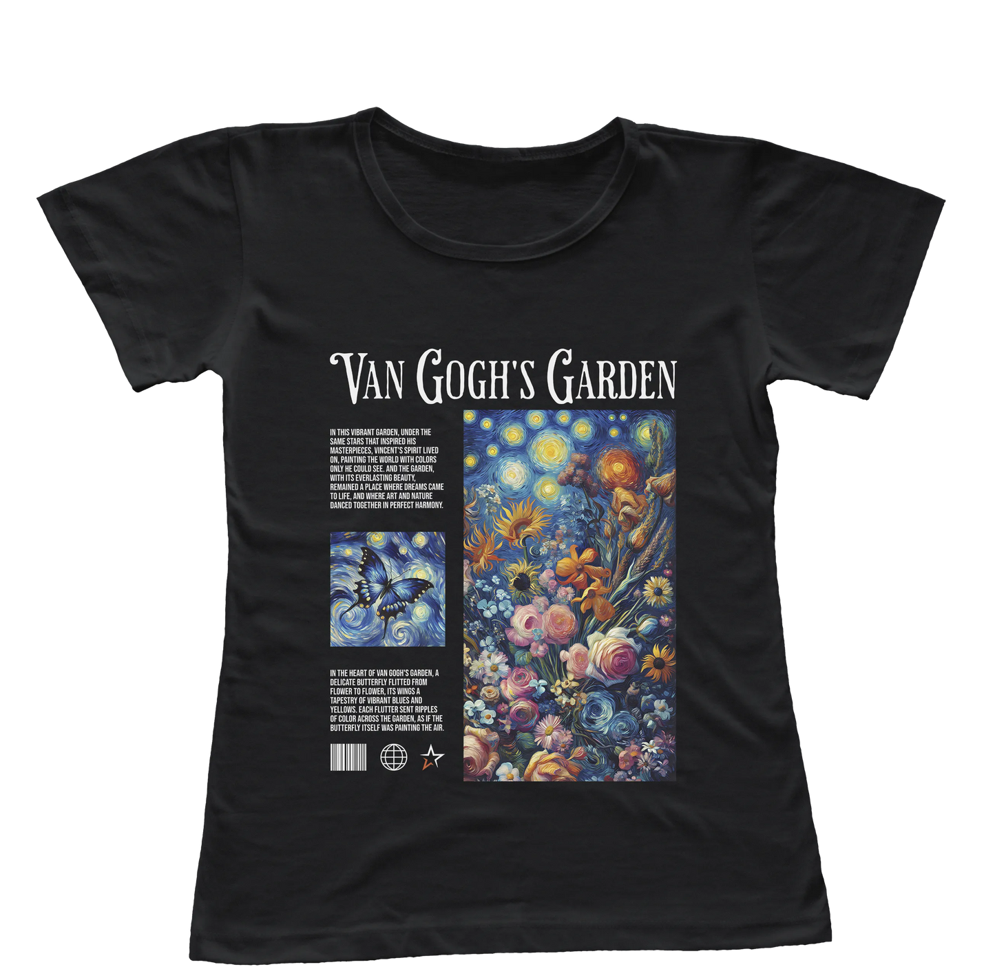 Camiseta Babylook Jardim de Van Gogh