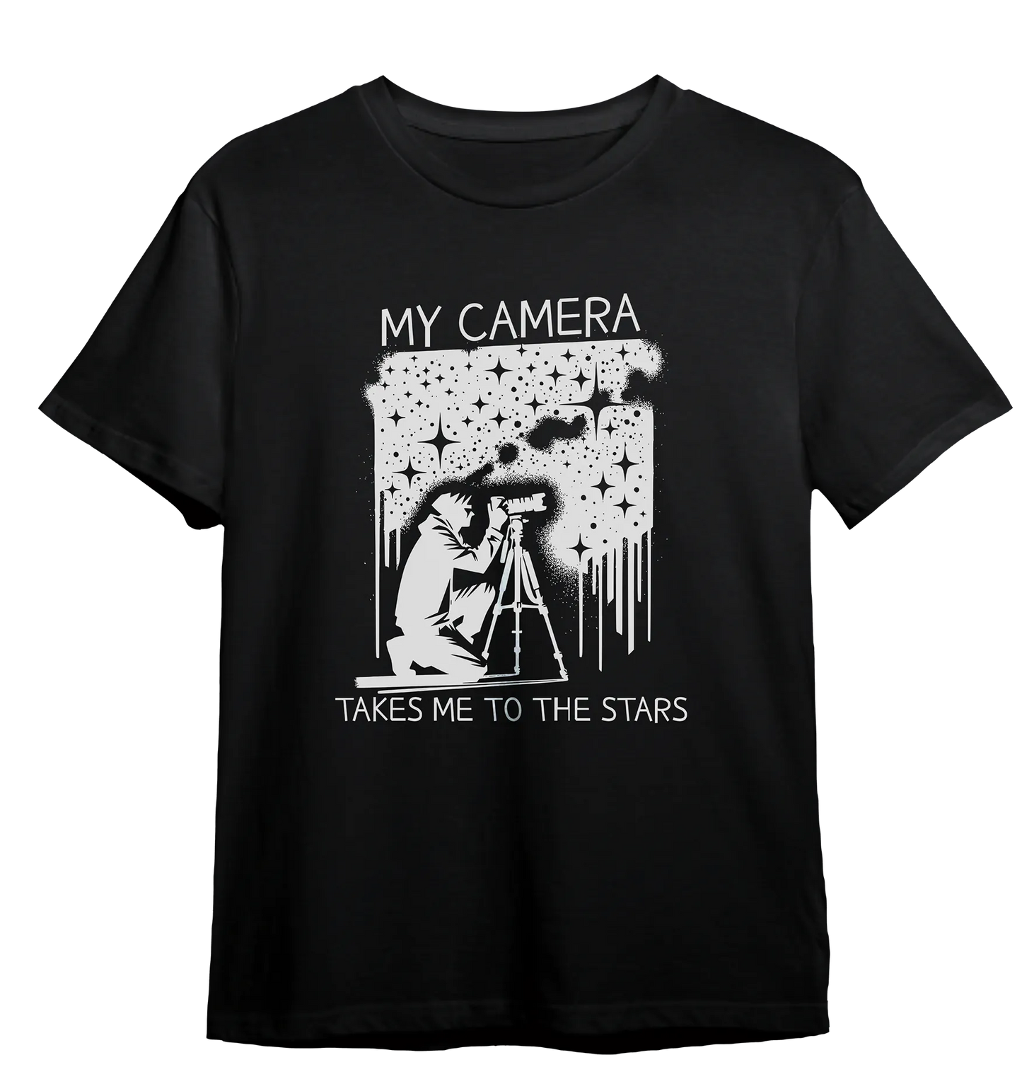 Camiseta Minha Câmera Me Leva Até as Estrelas