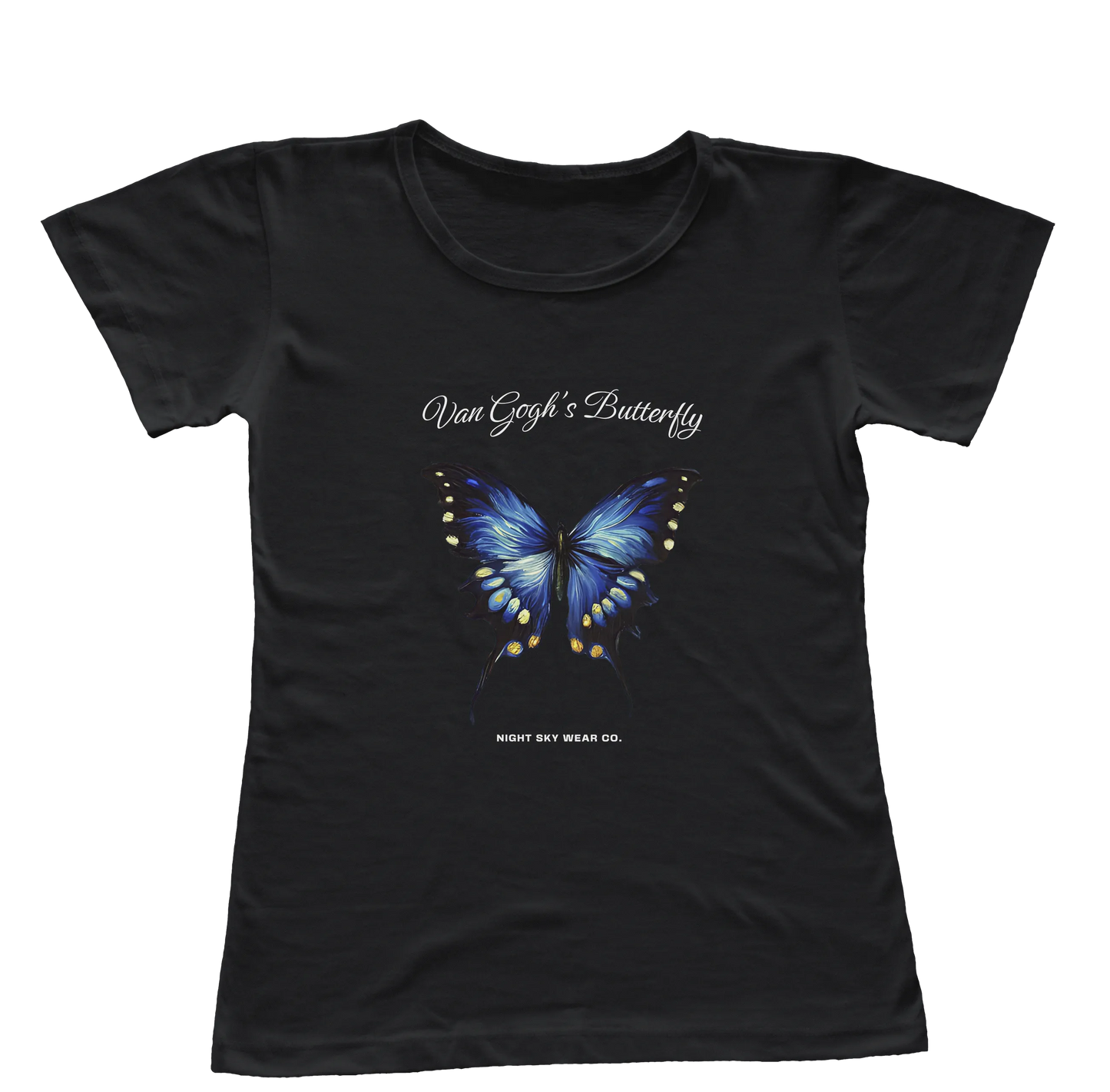 Camiseta Babylook Borboleta de Van Gogh