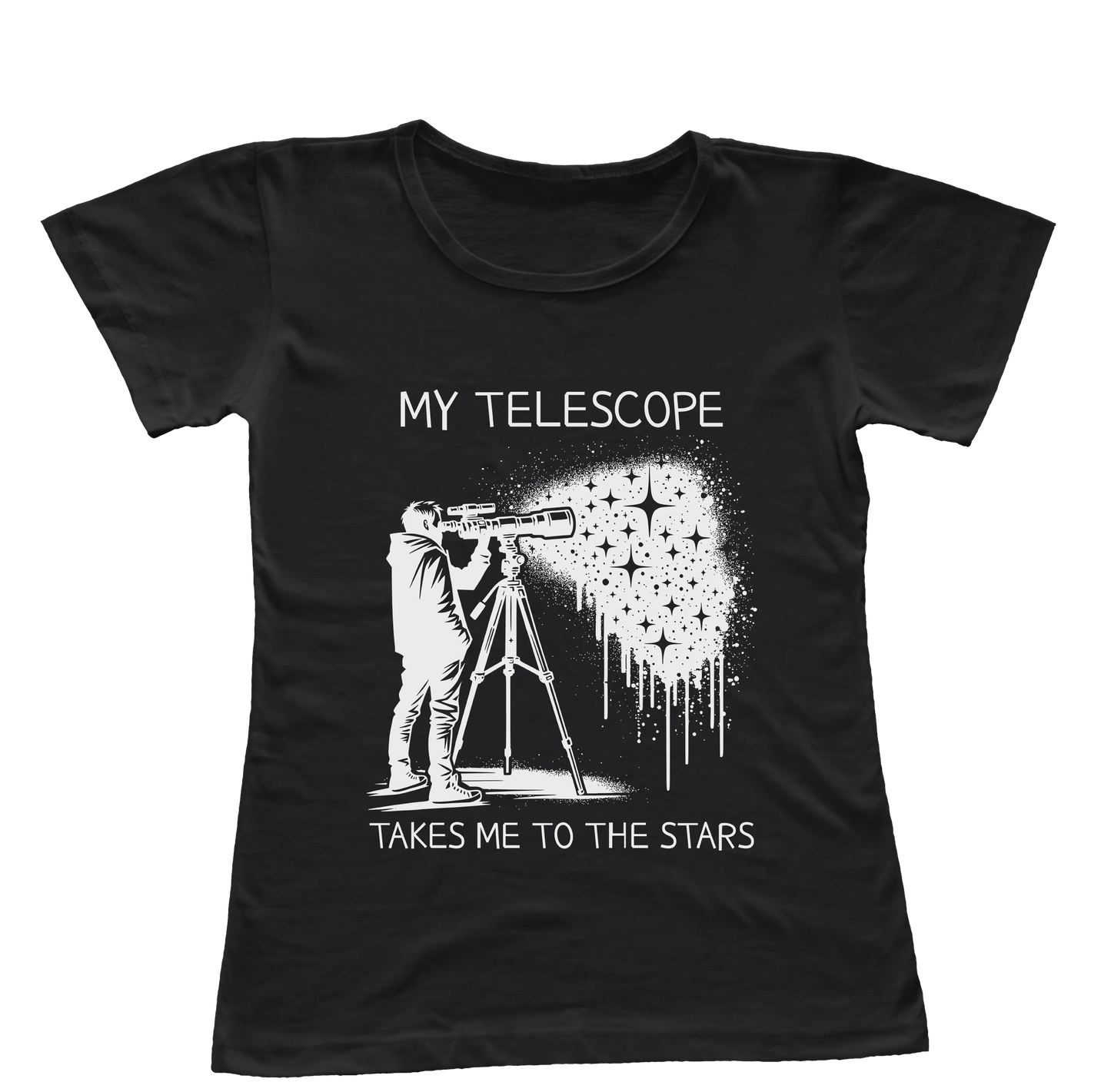 Camiseta Babylook Meu Telescópio Me Leva Até as Estrelas