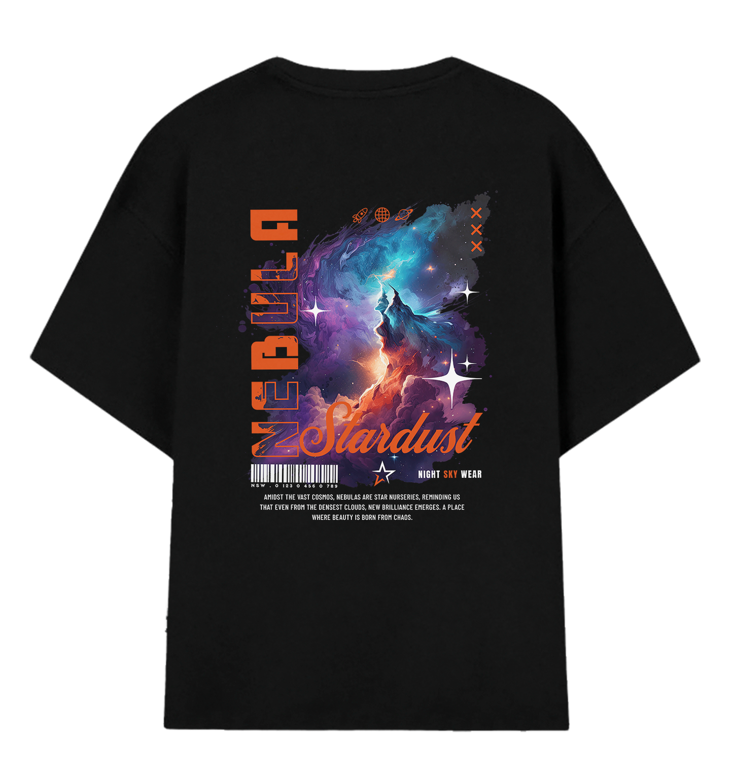 Camiseta Oversized Nebula Stardust Costas