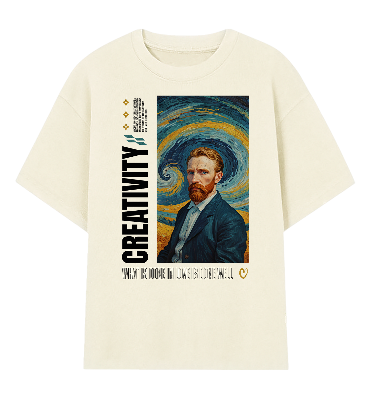 Camiseta Oversized Van Gogh's Creativity