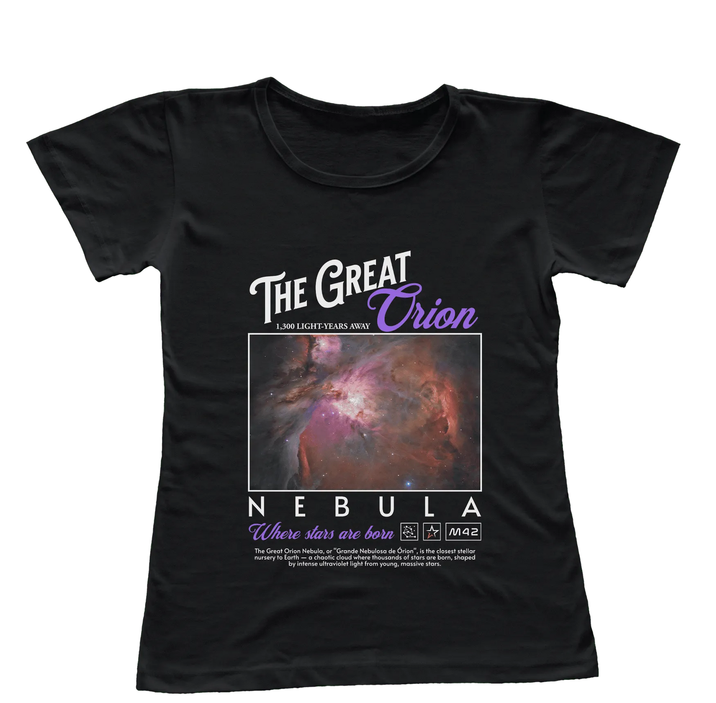 Camiseta Babylook "Nebulosa de Órion"