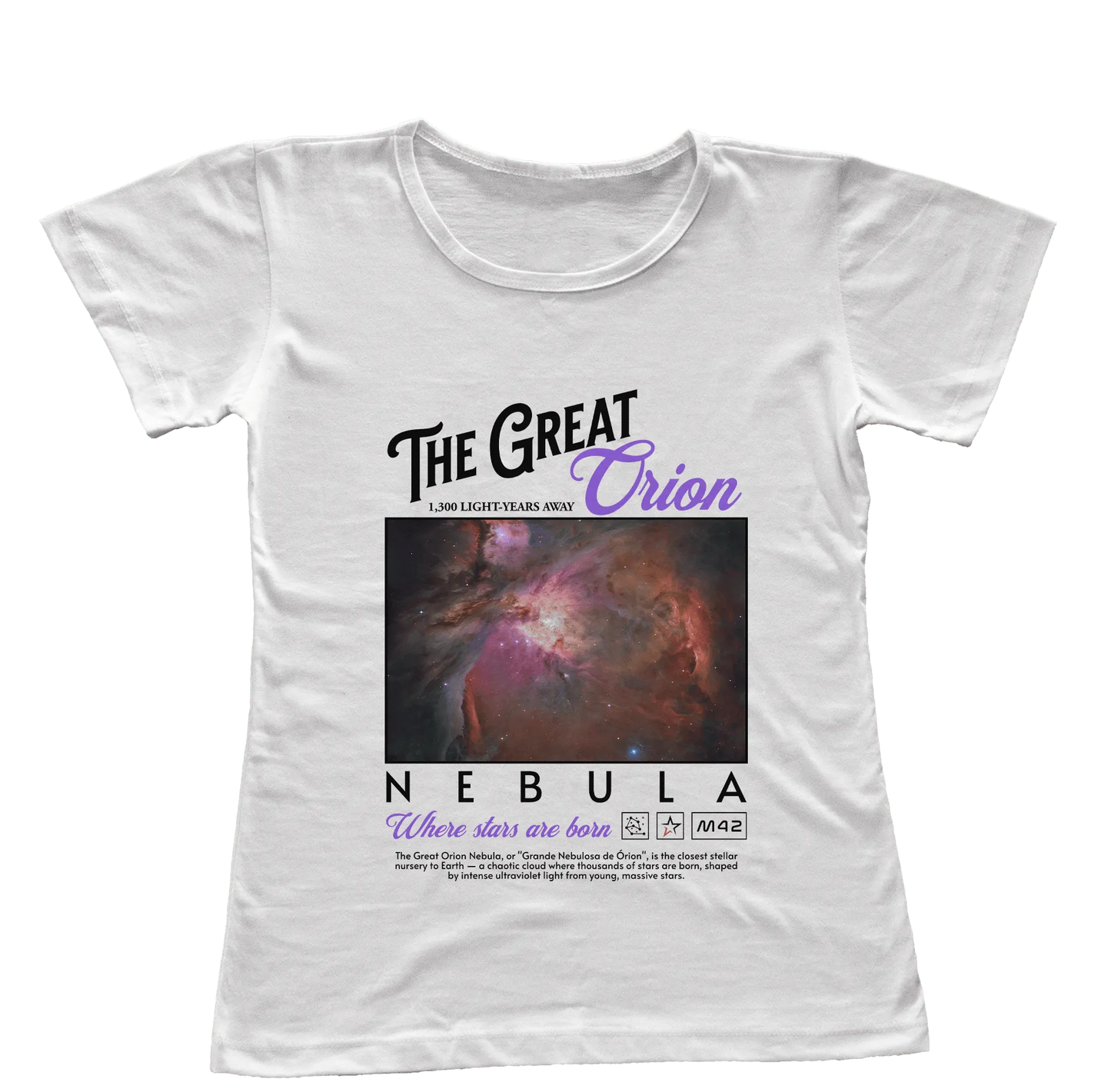 Camiseta Babylook "Nebulosa de Órion"