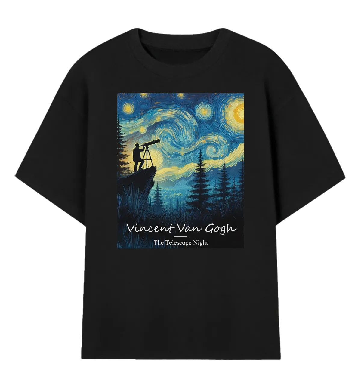 Camiseta Oversized Van Gogh: A Noite do Telescópio