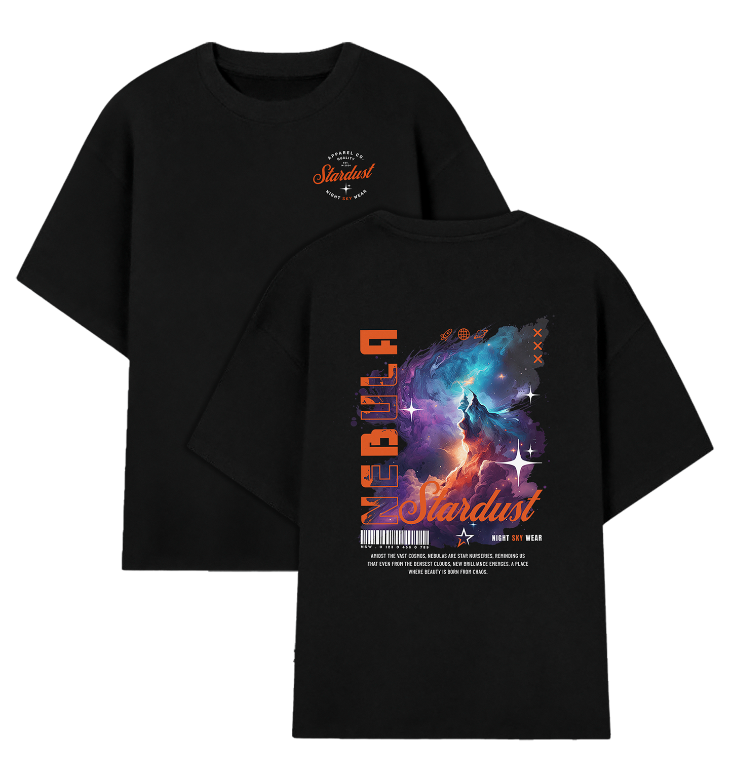 Camiseta Oversized Nebula Stardust Costas