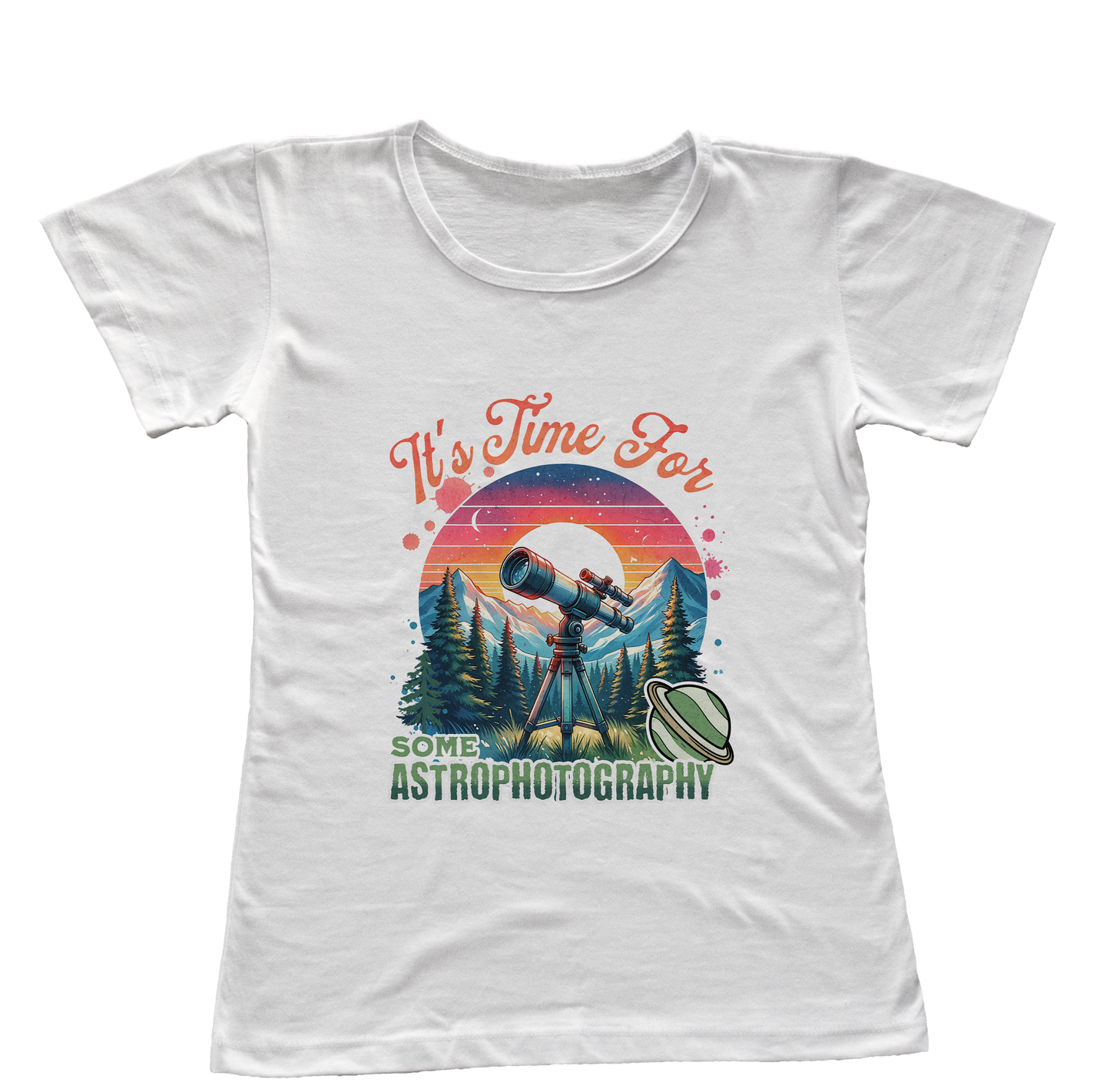 Camiseta Babylook Está na Hora de Fazer Astrofotografia