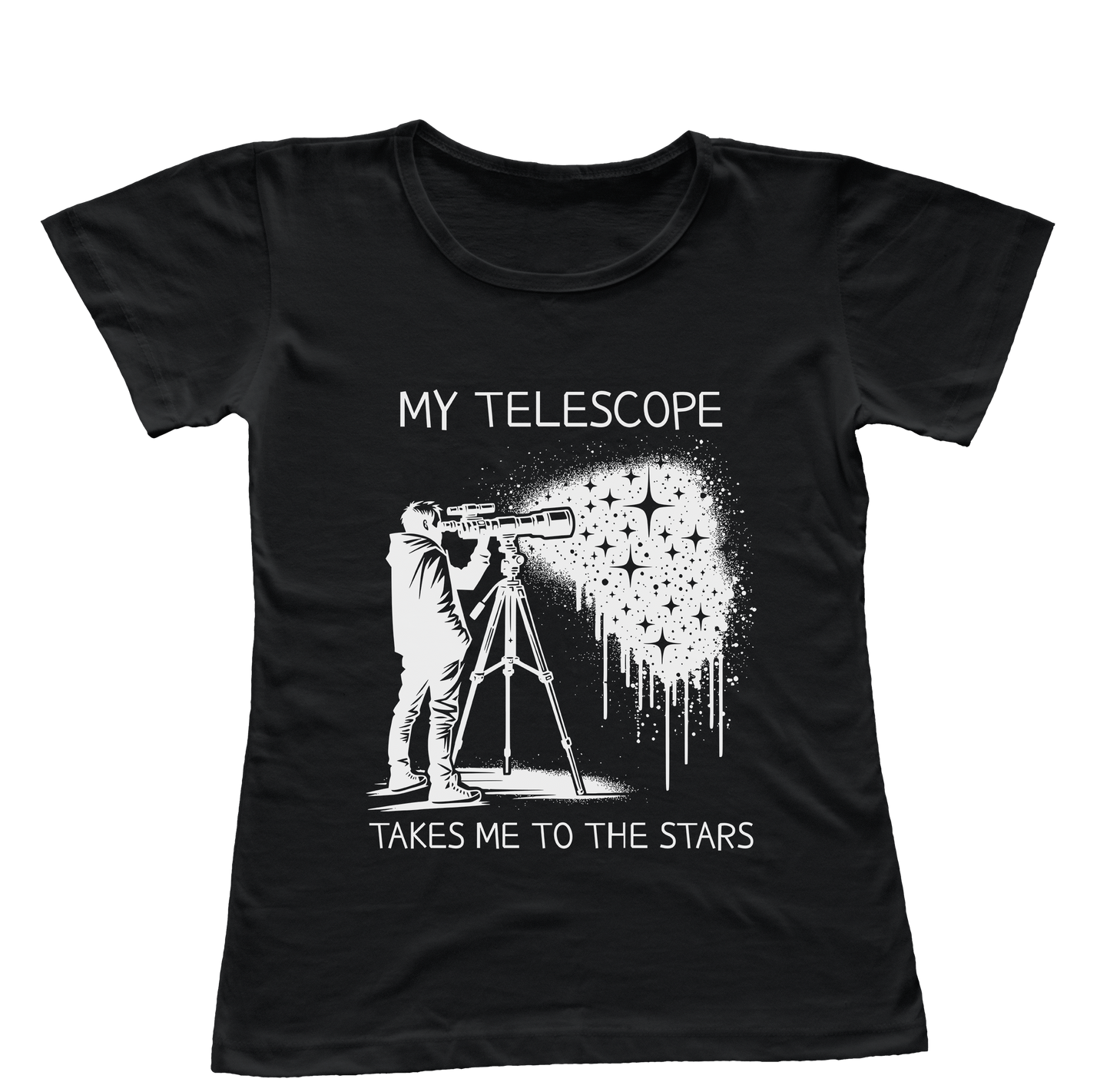 Camiseta Babylook Meu Telescópio Me Leva Até as Estrelas