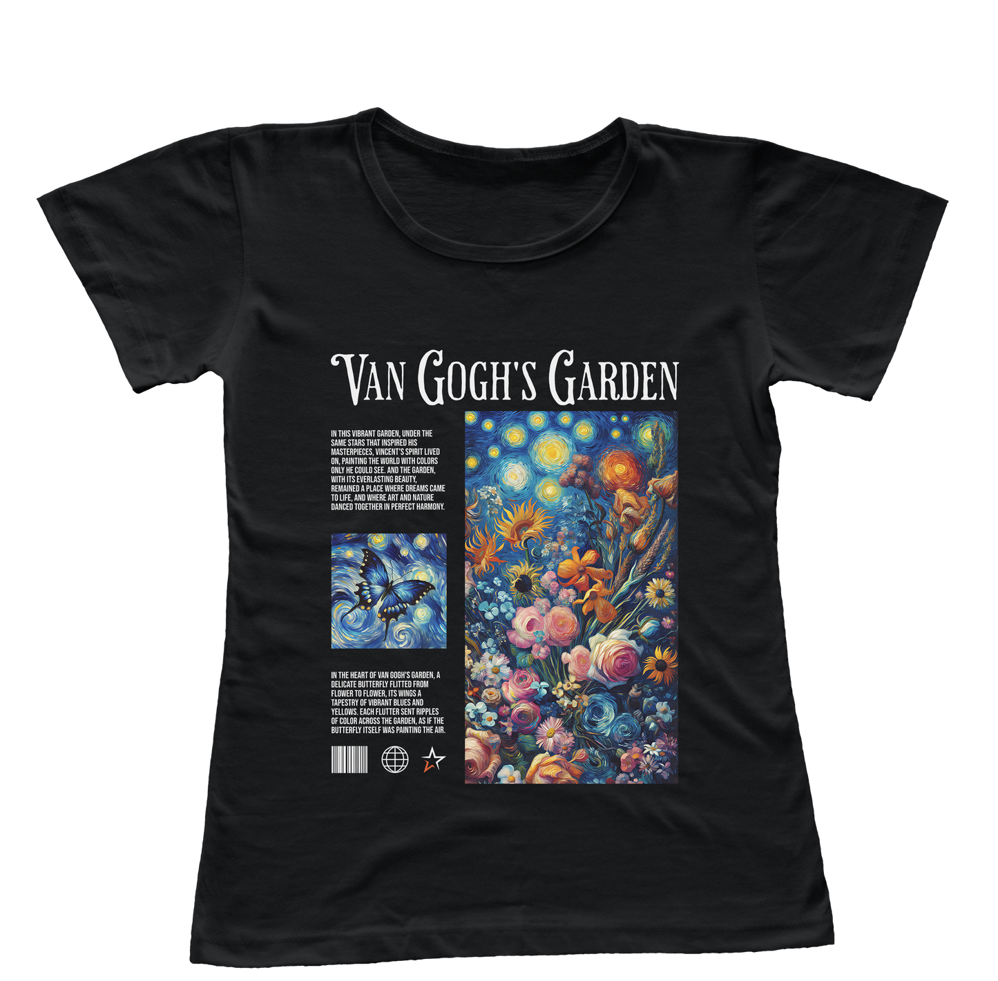 Camiseta Babylook Jardim de Van Gogh