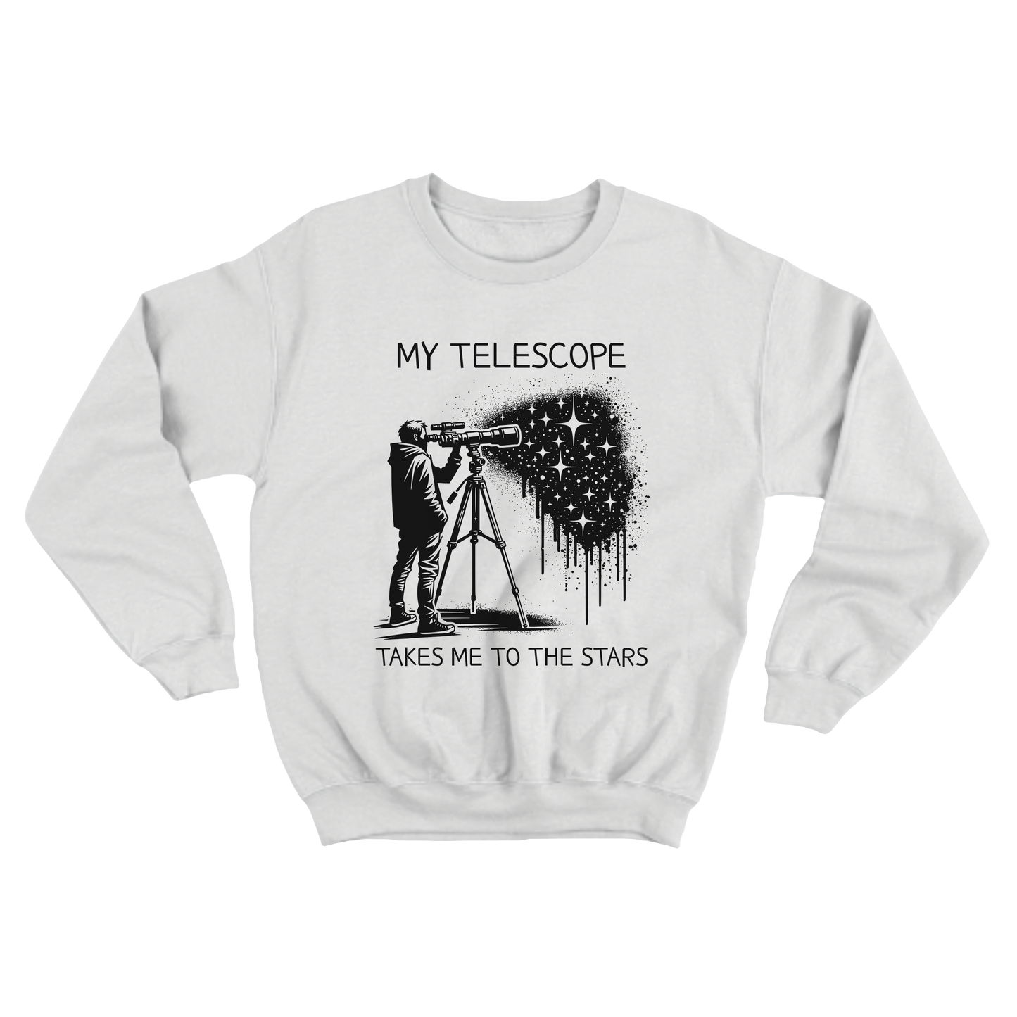 Moletom s/Capuz Meu Telescópio Me Leva Até as Estrelas