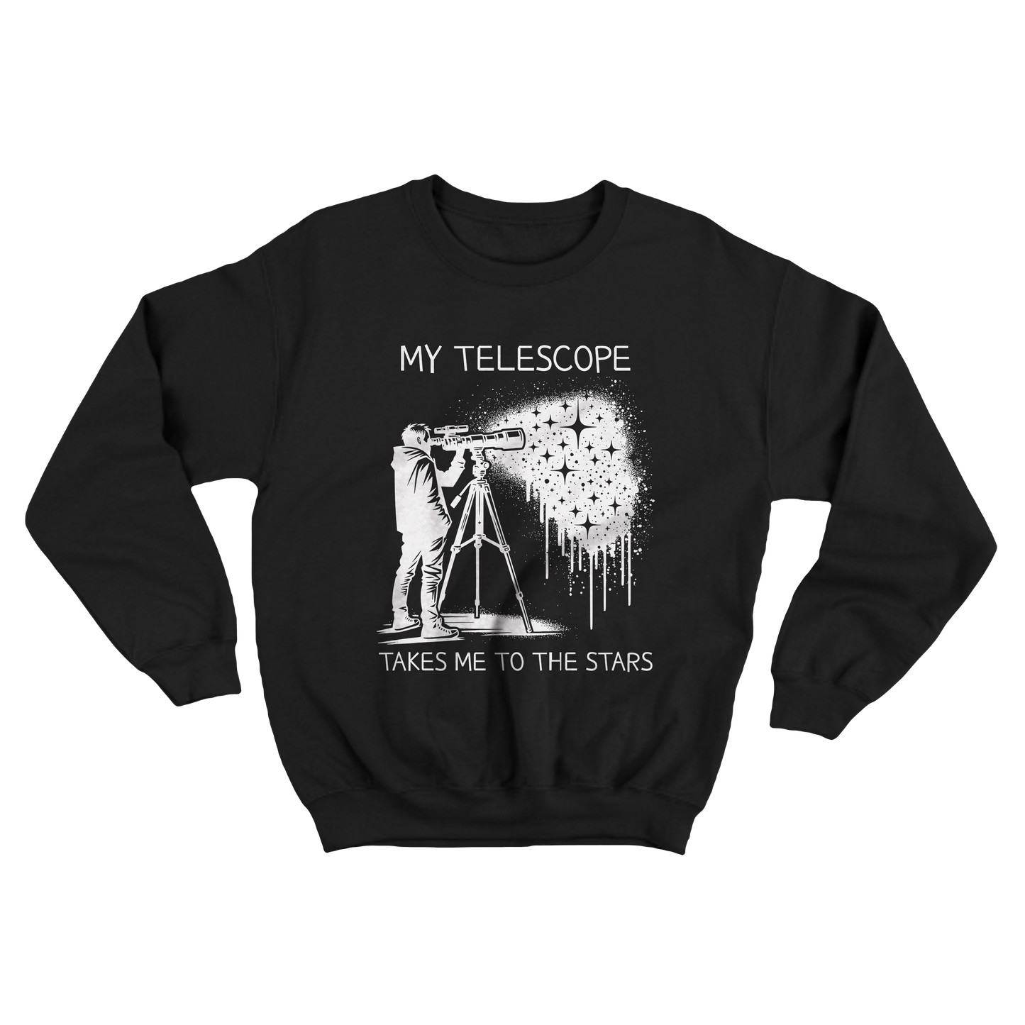 Moletom s/Capuz Meu Telescópio Me Leva Até as Estrelas