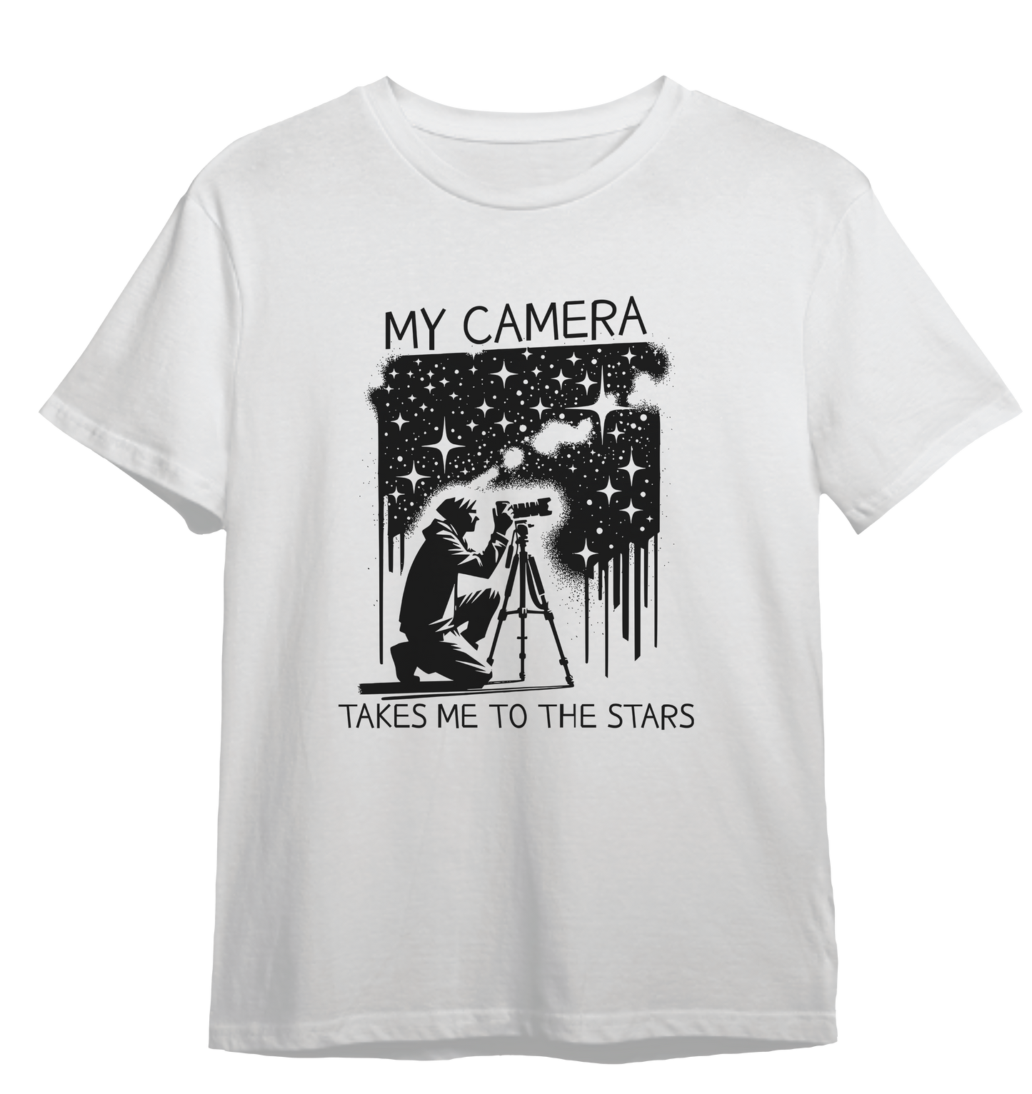 Camiseta Minha Câmera Me Leva Até as Estrelas