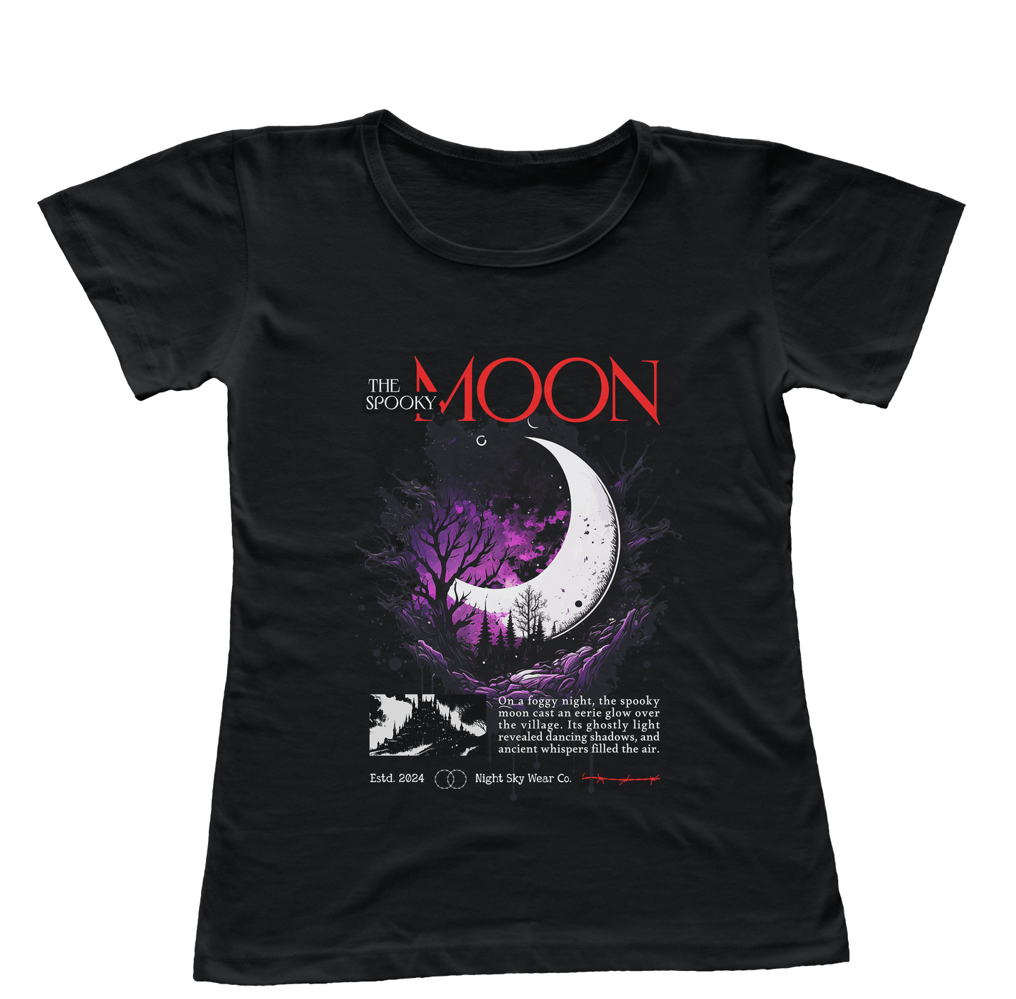 Camiseta Babylook Spooky Moon