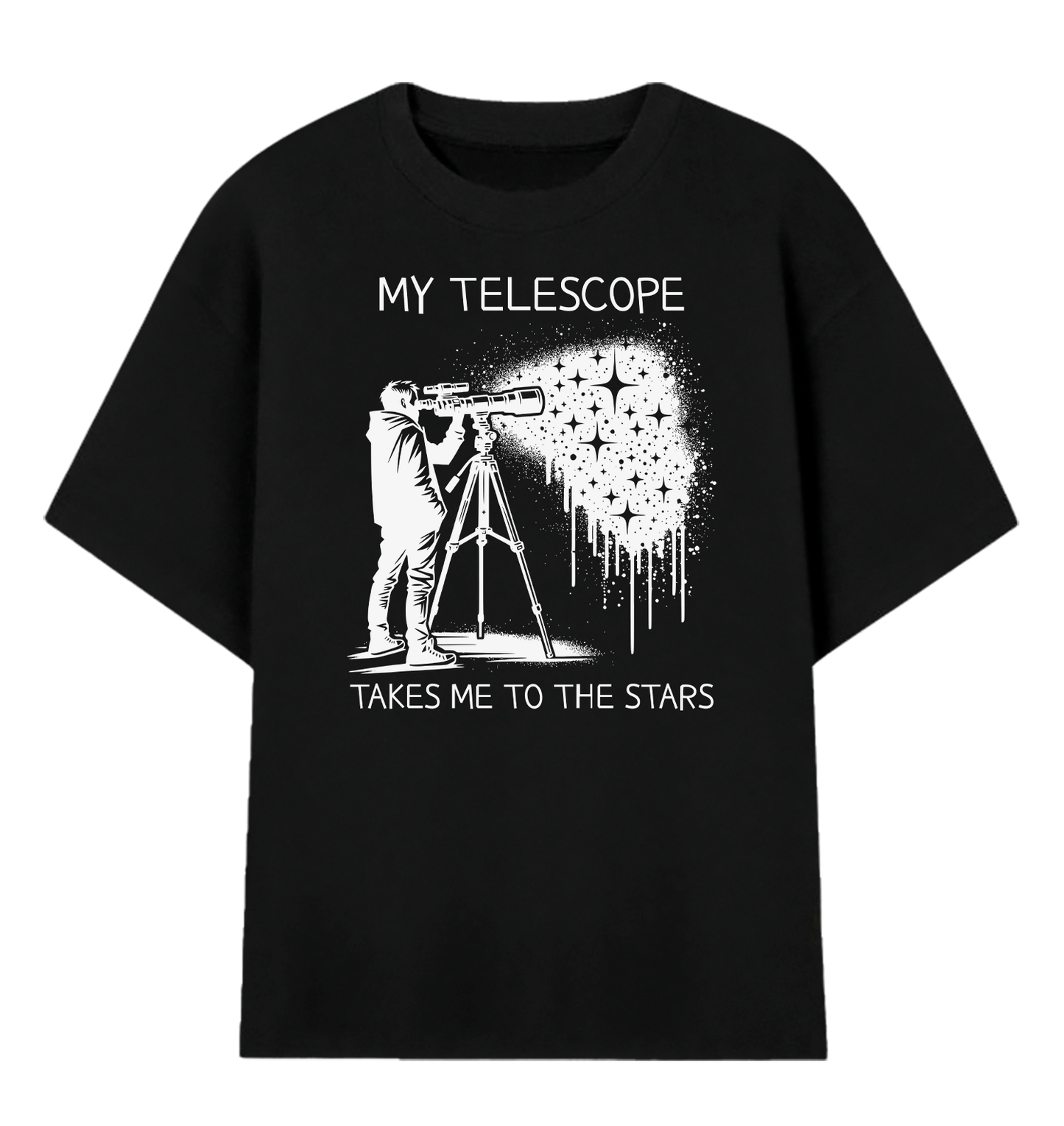 Camiseta Oversized Meu Telescópio Me Leva Até as Estrelas