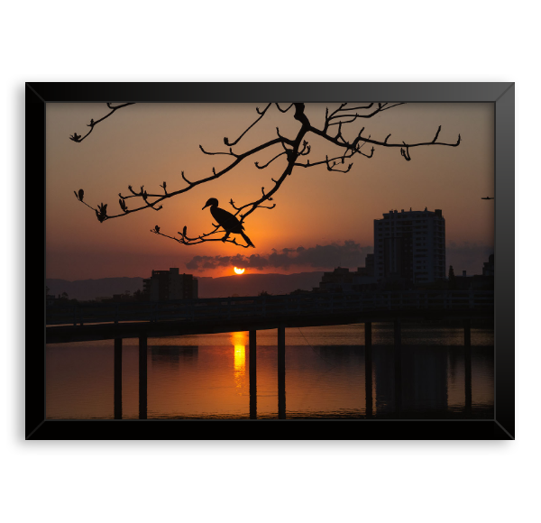 Quadro "Silhuetas ao Pôr do Sol"