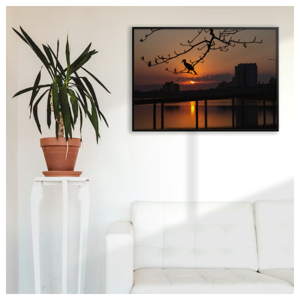 Quadro "Silhuetas ao Pôr do Sol"
