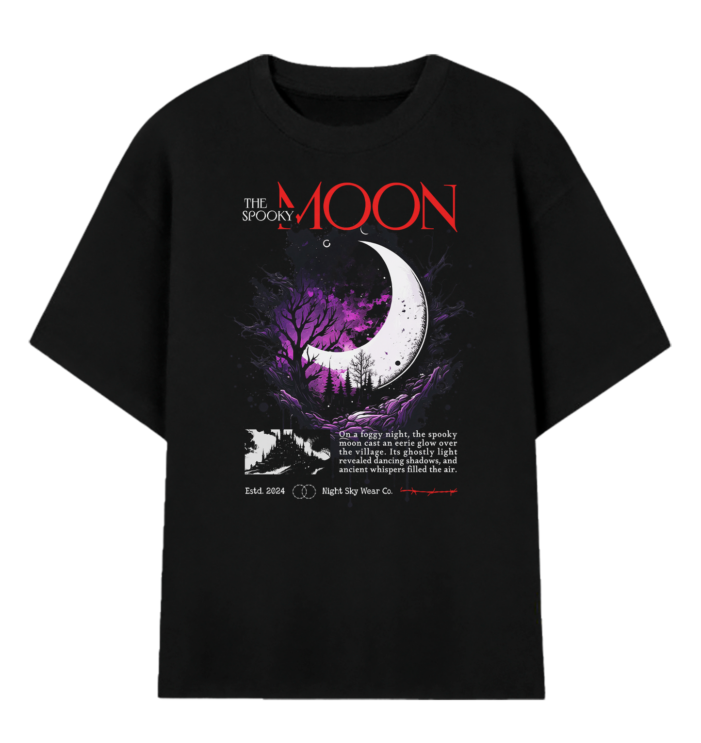 Camiseta Oversized Spooky Moon