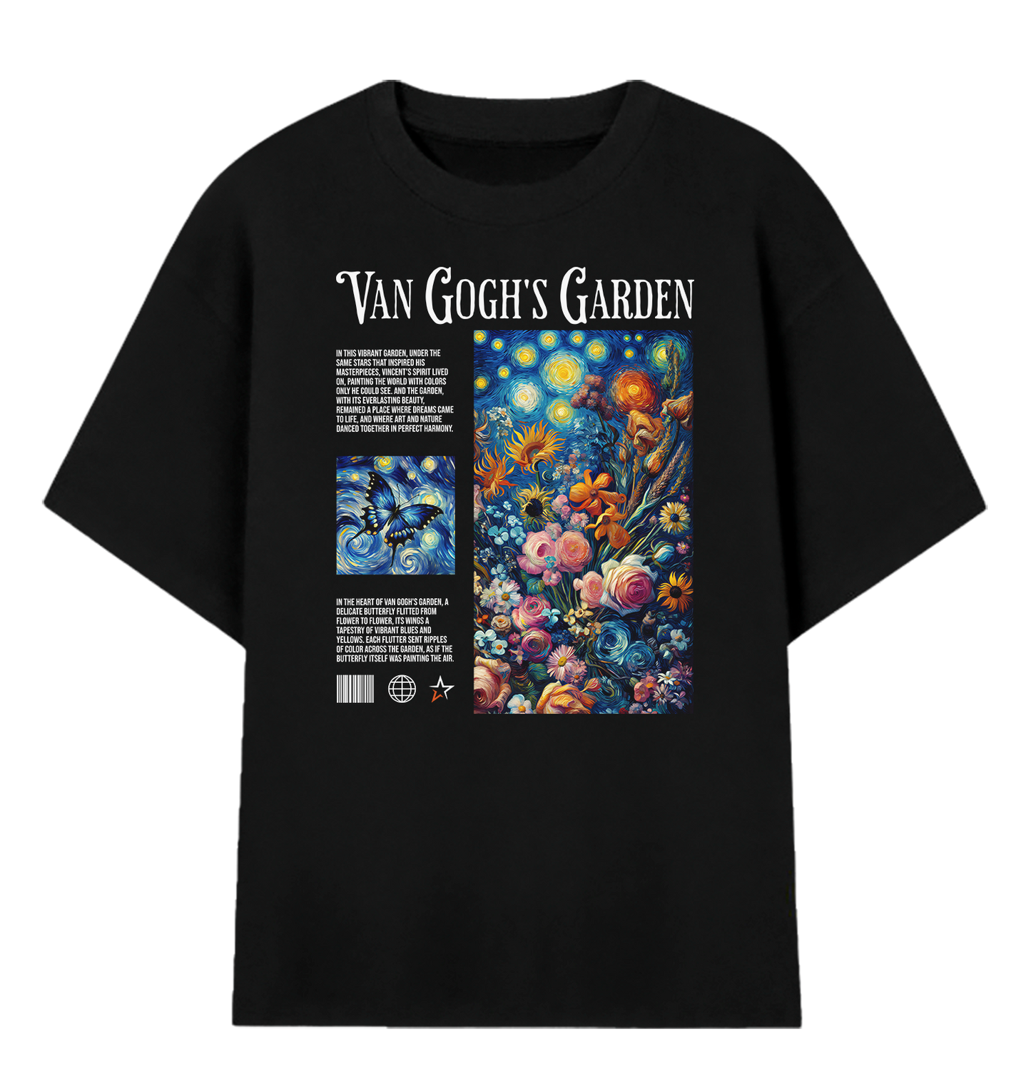 Camiseta Oversized Jardim de Van Gogh