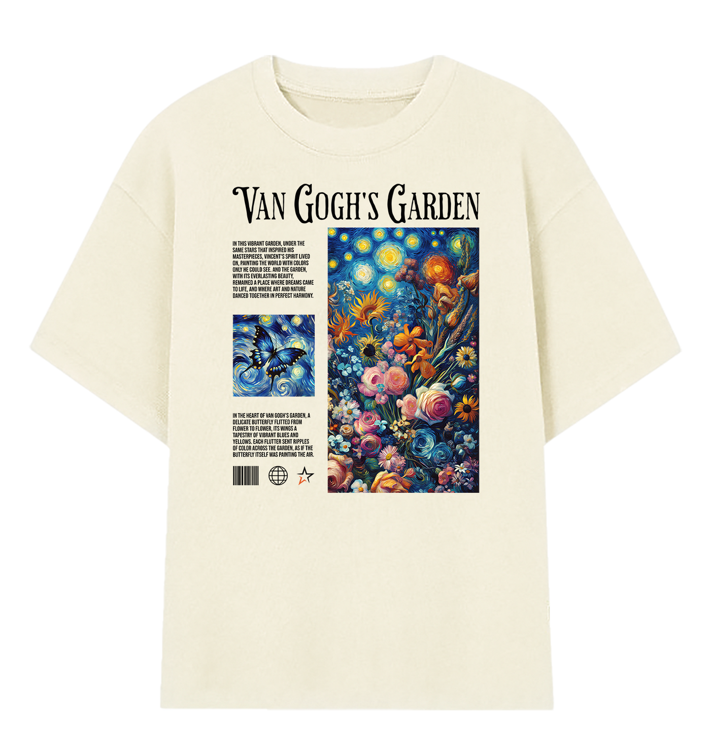 Camiseta Oversized Jardim de Van Gogh