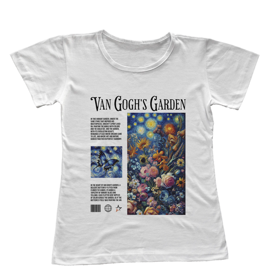 Camiseta Babylook Jardim de Van Gogh