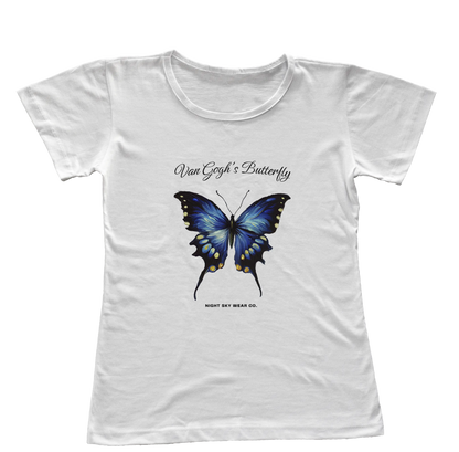 Camiseta Babylook Borboleta de Van Gogh