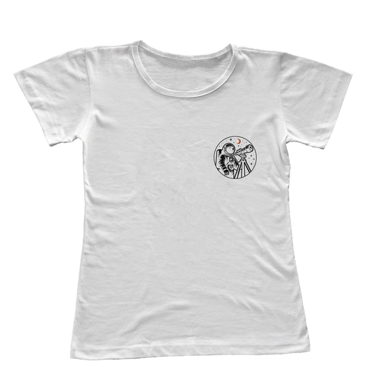 Camiseta Babylook Astronauta Minimalista