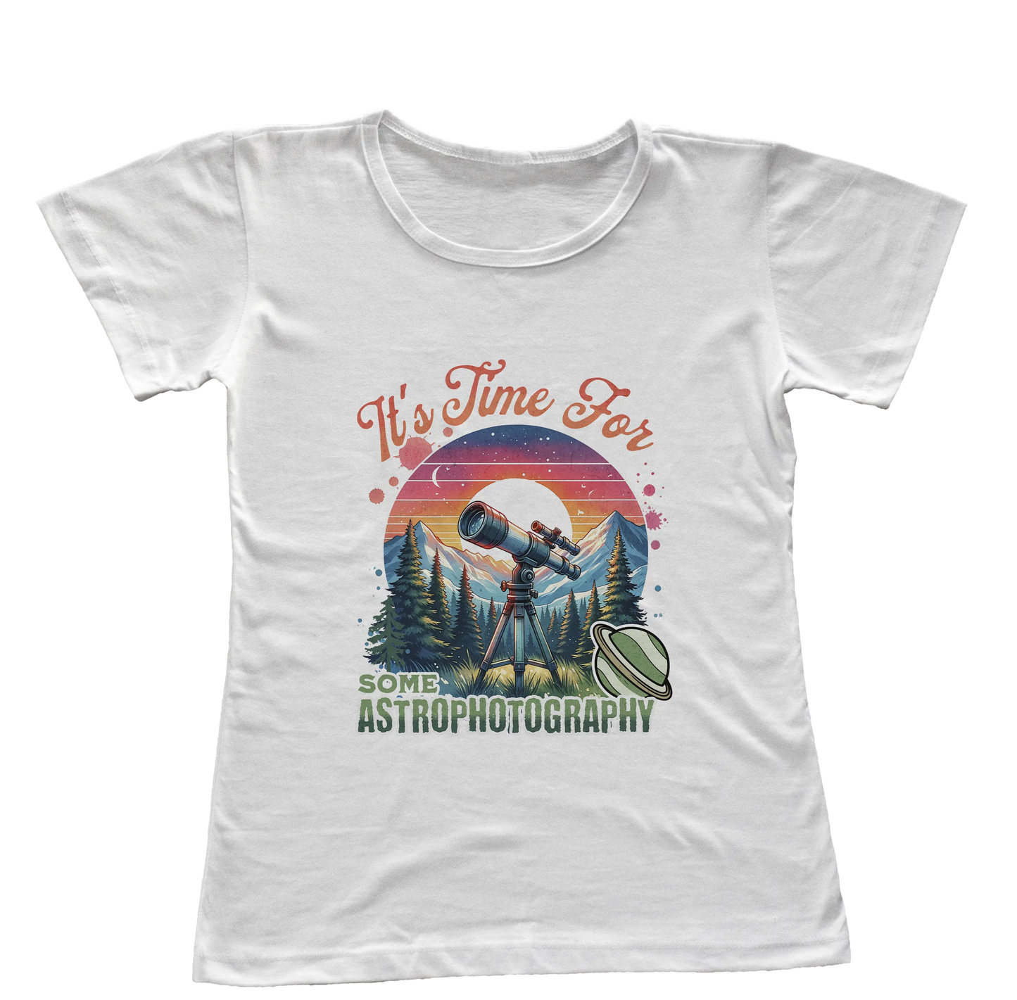 Camiseta Babylook Está na Hora de Fazer Astrofotografia