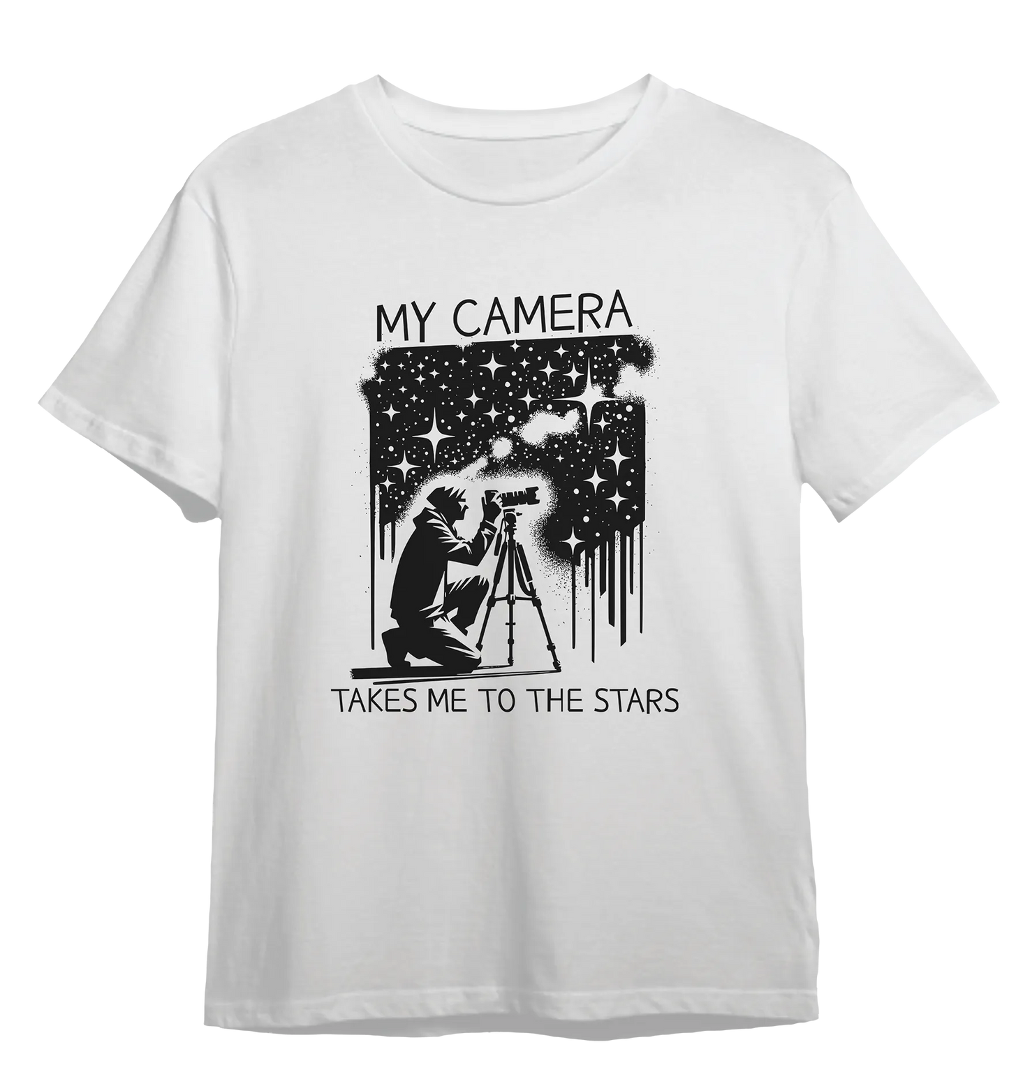 Camiseta Minha Câmera Me Leva Até as Estrelas