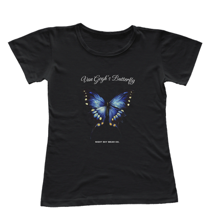 Camiseta Babylook Borboleta de Van Gogh