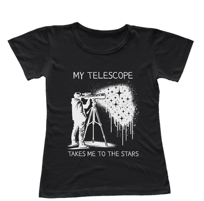 Camiseta Babylook Meu Telescópio Me Leva Até as Estrelas