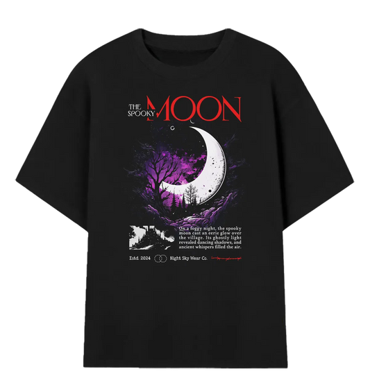 Camiseta Oversized Spooky Moon