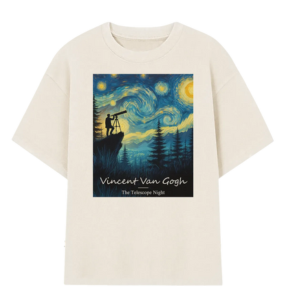 Camiseta Oversized Van Gogh: A Noite do Telescópio