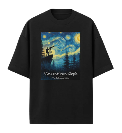 Camiseta Oversized Van Gogh: A Noite do Telescópio