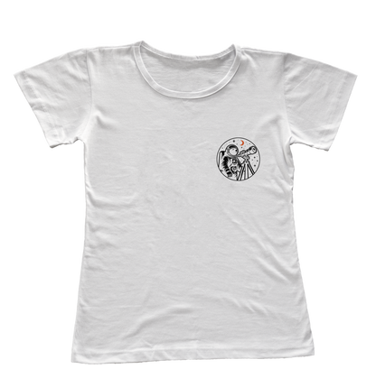 Camiseta Babylook Astronauta Minimalista
