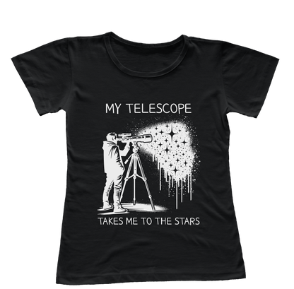Camiseta Babylook Meu Telescópio Me Leva Até as Estrelas