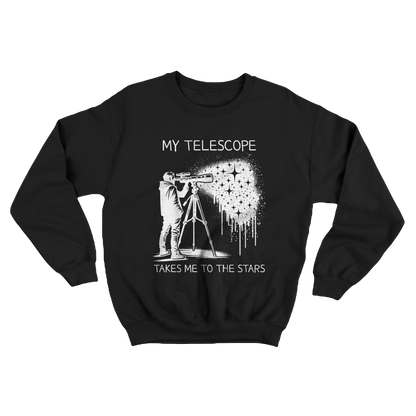 Moletom s/Capuz Meu Telescópio Me Leva Até as Estrelas