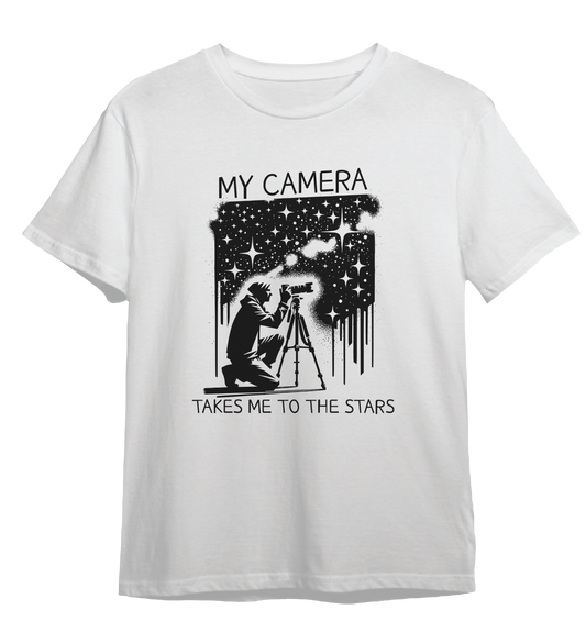 Camiseta Minha Câmera Me Leva Até as Estrelas
