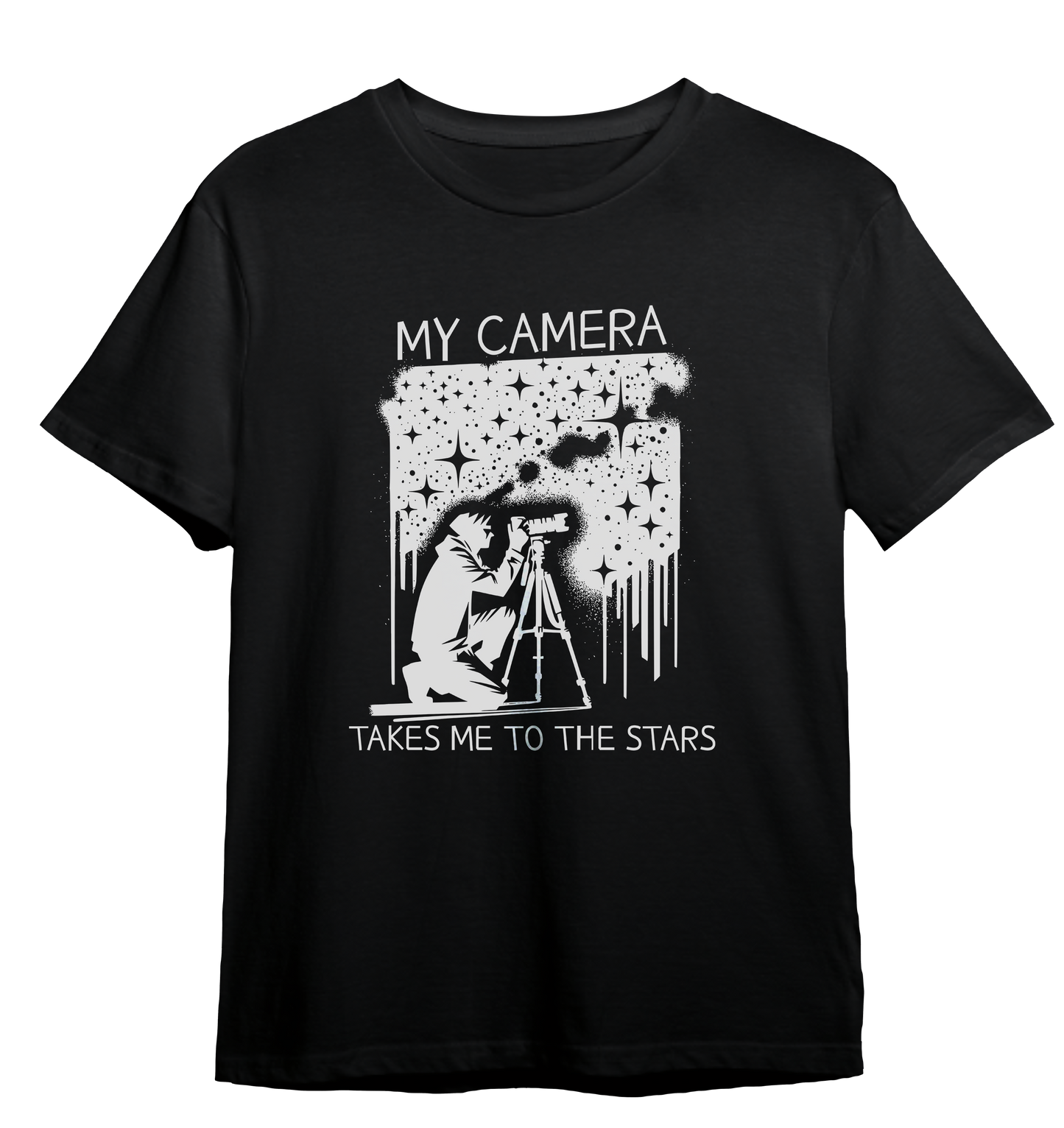 Camiseta Minha Câmera Me Leva Até as Estrelas