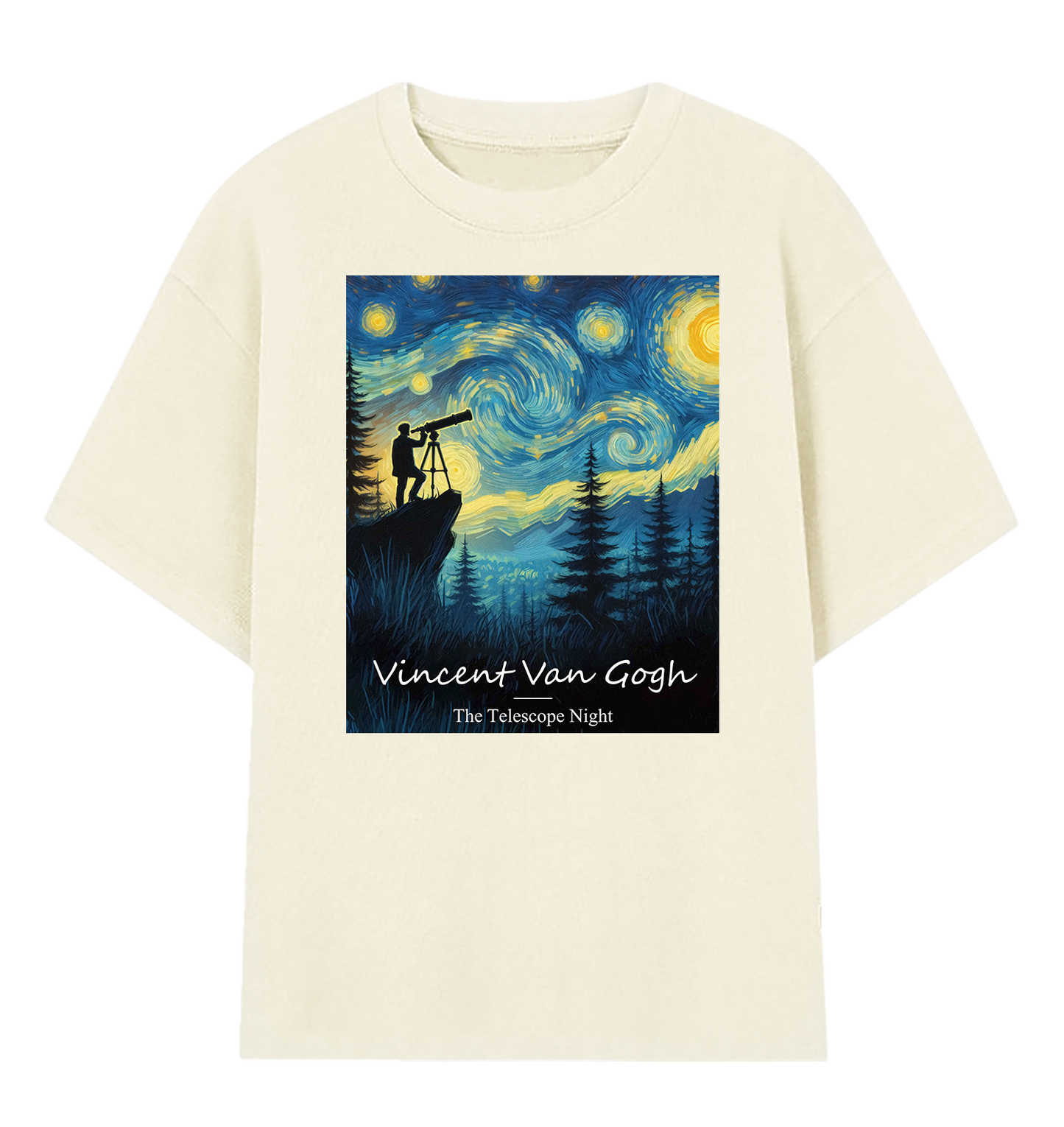 Camiseta Oversized Van Gogh: A Noite do Telescópio