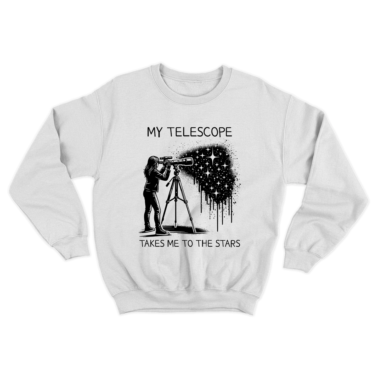 Moletom s/Capuz Meu Telescópio Me Leva Até as Estrelas