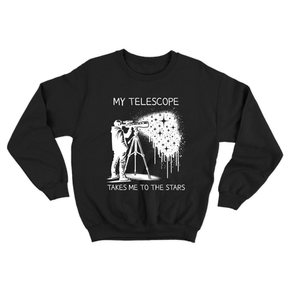 Moletom s/Capuz Meu Telescópio Me Leva Até as Estrelas