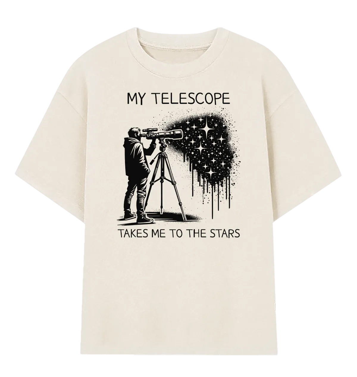 Camiseta Oversized Meu Telescópio Me Leva Até as Estrelas